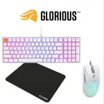 GLORIOUS GMMK 2 PRE-BUILT EDITION FULL SIZE (96%) MODULAR MECHANICAL KEYBOARD (WHITE) &  GLORIOUS Model O 2: White Gaming Mouse (Wired), & Glorious Large Gaming Mouse Mat/Pad
